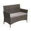 SVITA Brooklyn Gartenmöbel Poly Rattan Sitzgruppe Essgruppe Set Sofa-Garnitur Lounge Grau