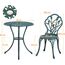 Yaheetech 3 TLG. Sitzgruppe Bistroset Gartentisch mit 2 Stühlen Balkonset Aluminiumguss Gartengarnitur Gartenmöbel für Garten/Balkon/Terrasse, Grün