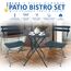 SUNMER Patio Bistro Set 3-teilig mit klappbarem Tisch und Stühlen - Gestell aus pulverbeschichtetem Stahl, leicht zu transportieren, jeder Stuhl kann 120 kg tragen - ideal für Garten, Terrasse, Balkon