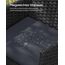 SONGMICS Balkonmöbel, Gartenmöbel-Set, aus PE-Polyrattan, Lounge-Set, Tisch und 2 Stühle, Terrassenmöbel, Outdoor, für Terrasse, Balkon, Garten, schwarz-grau GGF003B02