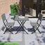 Garden Vida Capri 2-Sitzer Rattan-Bistro-Set für Garten, Terrasse, Balkon, 3-teilig (grau)