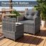 GIANTEX Rattan Gartenmöbel Set, Balkonmöbel Kleiner Balkon, Lounge Gartenmöbel Set, Balkon Möbel für 2 Personen, Gartenlounge Set 2 Sessel & Tisch, 3 tlg. Gartensitzgruppe inkl. Sitz- und Rückenkissen