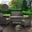 SVITA Brooklyn Gartenmöbel Poly Rattan Sitzgruppe Essgruppe Set Sofa-Garnitur Lounge Grau
