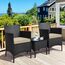 Yaheetech Balkonmöbel Set, Gartenmöbel-Set 3TLG. aus PE-Polyrattan inkl. 2 Stühle mit Sitzkissen & Balkontisch, Terrassenmöbelset Gartensitzgruppe Lounge Set für Balkon Terrasse Garten, Schwarz-Khaki