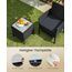 SONGMICS Balkonmöbel, Gartenmöbel-Set, aus PE-Polyrattan, Lounge-Set, Tisch und 2 Stühle, Terrassenmöbel, Outdoor, für Terrasse, Balkon, Garten, schwarz-grau GGF003B02