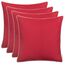 Brandsseller 4er Set Outdoor Kissen 45x45 cm – Wetterfeste Zierkissen mit Paspel – Wasserabweisende Gartenkissen & Dekokissen für draußen – Sofakissen für Balkon & Terrasse – Rot
