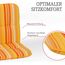 Beo Bali Gartenstuhl-Auflagen Niedriglehner 96x47 cm, 4er Set orange gelb weiß gestreift | Waschbare, UV-beständige Sitz-Kissen | Atmungsaktive Polster-Auflagen nach Öko-Tex Standard | Made in EU