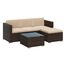 SONGMICS Gartenmöbel-Set, Balkonmöbel aus PE-Polyrattan, Terrassenmöbel, Ecksofa, Outdoor, handgeflochtenes Rattan, Lounge-Set, mit Kissen und Glastisch, braun-Taupe GGF005K03