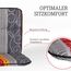 Beo Niedriglehner Auflagen 4er Set waschbar Bali | Made in EU | Atmungsaktive Garten-Stuhlauflage Niedriglehner mit Halteband | UV-beständige Auflage für Gartenstühle mit Ornamenten in Rot-Grau