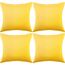 4 Stück dekorative wasserdichte Outdoor-Kissenbezüge, quadratisch, Terrasse, Balkon, Garten, wasserdichter Kissenbezug, PU-Beschichtung, Kissenhülle für Couch, Bett, Sofa, Zelt, 45,7 x cm (hellgelb)