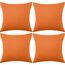 BOAO 4 Packungen Dekorative Outdoor Terrasse Balkon wasserdichte Kissenbezüge, Quadratische Garten Kissenhülle, PU Beschichtung Kissenbezug für Couch, Bett, Sofa und Zelt,18 x 18 Zoll (Orange)