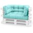 Spatium Palettenkissen Set abnehmbar Bezug wasserdicht gesteppt Palettenauflage Palettenpolster Palettensofa Palettenmöbel Minze 4er Set
