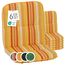 Beo Bali Gartenstuhl-Auflagen Niedriglehner 96x47 cm, 6er Set orange gelb weiß gestreift | Waschbare, UV-beständige Sitz-Kissen | Atmungsaktive Polster-Auflagen nach Öko-Tex Standard | Made in EU