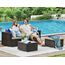 SONGMICS Gartenmöbel-Set, Balkonmöbel aus PE-Polyrattan, Terrassenmöbel, Ecksofa, Outdoor, handgeflochtenes Rattan, Lounge-Set, mit Kissen und Glastisch, braun-Taupe GGF005K03