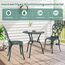 COSTWAY 3-TLG. Gartenmöbel Set, Bistrotisch mit 2 Stühlen, wetterfestes Balkonset, Balkonmöbel aus Aluminiumguss, Terrassenmöbel, Gartengarnitur, Sitzgruppe für Terrasse, Balkon, Garten (Grün)