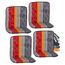 Beo Niedriglehner Auflagen 4er Set waschbar Bali | Made in EU | Atmungsaktive Garten-Stuhlauflage Niedriglehner mit Halteband | UV-beständige Auflage für Gartenstühle mit Ornamenten in Rot-Grau