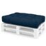 Spatium Palettenkissen Set abnehmbar Bezug wasserdicht gesteppt Palettenauflage Palettenpolster Palettensofa Palettenmöbel Dunkelblau Sitzkissen 120x80x15