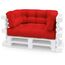 Spatium Palettenkissen Set abnehmbar Bezug wasserdicht gesteppt Palettenauflage Palettenpolster Palettensofa Palettenmöbel Rot 4er Set