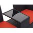 Mendler Poly-Rattan Sitzbank mit Tisch HWC-E24, Gartenbank Sitzgruppe Gartensofa, 132cm - schwarz, Kissen Terracotta