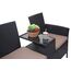 Mendler Poly-Rattan Sitzbank mit Tisch HWC-E24, Gartenbank Sitzgruppe Gartensofa, 132cm - schwarz, Kissen Creme