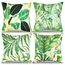 4er-Set Kissenbezug Grüne Dekokissen kissenbezüge Leinen Tropische Pflanze Blätter Dekorative Kissenhülle 40 x 40 cm Quadratische Modern Tropische Dekorativ Dekokissen Bezüge für kissensofa Deko