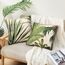 RYBornament Sofakissen Bezug 45x45 Kissenbezug Grün Leinen Kissenbezüge 4er Set Grüne Tropische Pflanzen Deko Kissenhülle Kuschelige Weich Kissenhüllen Für Sofa Kissen Wohnzimmer Garten Deko