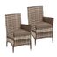 ESTEXO Polyrattan Gartenstuhl Set 2er Stuhlset Rattan Stuhl Garten Sessel Rattanstühle Balkonstühle Terrassenstühle Outdoor Stühle Balkonsessel (Beige-Braun)