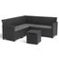 Keter Nora - Ecksofa für Garten oder Terrasse, 5-Sitzer, mit Kissen und Beistelltisch mit 35 l Stauraum, Farbe Graphit