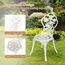 GIANTEX 3-teiliges Bistro Set, Bistrotisch mit 2 Stühlen, Gartenmöbel Set Aluminium, Gartenset Balkonset Antik, Runder Gartentisch, Balkonmöbel Garten Sitzgruppe 2 Sitzhocker Outdoor (Weiß)