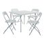 Office Star 5-teiliges Klapptisch- und Stuhl-Set aus Kunstharz, Hellgrau