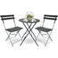 SUNMER Patio Bistro Set 3-teilig mit klappbarem Tisch und Stühlen - Gestell aus pulverbeschichtetem Stahl, leicht zu transportieren, jeder Stuhl kann 120 kg tragen - ideal für Garten, Terrasse, Balkon