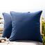 Phantoscope wasserdichte Outdoor-Kissenbezüge mit Kontrastpaspel, dekorative quadratische Kissenhüllen für Terrasse, Sofa, Zelt, Sunbrella, Dunkelblau, 45 x 45 cm, 2er-Pack