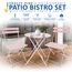 SUNMER Patio Bistro Set 3-teilig mit klappbarem Tisch und Stühlen - Gestell aus pulverbeschichtetem Stahl, leicht zu transportieren, jeder Stuhl kann 120 kg tragen - ideal für Garten, Terrasse, Balkon