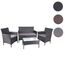 Mendler Poly-Rattan Garten-Garnitur HWC-D82, Sitzgruppe Lounge-Set - schwarz mit Kissen anthrazit