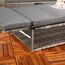 Melko Gartenset Polyrattan Lounge Sofa-Garnitur aus Holz in Grau mit klappbarer Fußbank & Stauraum, Tisch inklusive Kissen