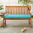 Pillow Perfect Forsyth Solid Indoor/Outdoor Wicker Patio Bench/Swing Cushion, Weather and Fade Resistant, 18" x 45", Blue