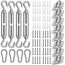 Sonnensegel Hardware Kit 304 Edelstahl Sonnenschutz Vordach Installationsset für die Installation von rechteckigem Hardware Kit 80 Stück…