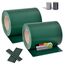 Juskys PVC Sichtschutzstreifen Doppelstabmatten Zaun 2er Set - 2 Rollen á 35m x 19cm - 60 Befestigungsclips - Zaunfolie Sichtschutz Windschutz - grün