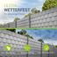 Juskys PVC Sichtschutzstreifen Doppelstabmatten Zaun 2er Set - 2 Rollen á 35m x 19cm - 60 Befestigungsclips - Zaunfolie Sichtschutz Windschutz - hellgrau