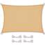 CelinaSun Sonnensegel wasserdicht inkl Befestigungsseile Premium PES wasserabweisend imprägniert Rechteck 2 x 4 m Sand beige