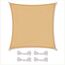 CelinaSun Sonnensegel inkl Befestigungsseile Premium PES wasserabweisend imprägniert Quadrat 2,6 x 2,6 m Sand beige