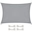CelinaSun Sonnensegel inkl Befestigungsseile Premium PES wasserabweisend imprägniert Rechteck 2,5 x 5 m hell grau