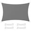 SONGMICS Sonnensegel 2 x 3 m, wasserdicht mit Einer Wassersäule von 665 mm, Sonnenschutz aus reißfestem Polyester, UV-Schutz 93% Terrasse Garten Balkon rechteckig 2m Seile rauchgrau GSH23BK