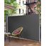 SONGMICS Seitenmarkise mit Stahl-Kasten, rostbeständig, ausziehbar, 160 x 400 cm, Windschutz, Sonnenschutz, Blickdicht, Seitenrollo, für Balkon, Terrasse, Garten, anthrazit GSA564G01