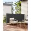SONGMICS Seitenmarkise mit Stahl-Kasten, rostbeständig, ausziehbar, 140 x 300 cm, Windschutz, Sonnenschutz, blickdicht, Seitenrollo, für Balkon, Terrasse, Garten, anthrazit GSA143G02