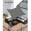 SONGMICS Sonnensegel 2 x 3 m, wasserdicht mit Einer Wassersäule von 665 mm, Sonnenschutz aus reißfestem Polyester, UV-Schutz 93% Terrasse Garten Balkon rechteckig 2m Seile rauchgrau GSH23BK