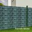 tectake® Sichtschutzfolie, Sichtschutzstreifen mit Befestigungsclips, Windschutz, Sonnenschutz, Sichtschutzmatte für Balkon, Garten, Terrasse, für Stabmattenzaun und Zaunelemente - 70 m, Schiefer
