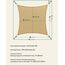 SONGMICS Sonnensegel, 3 x 3 m, HDPE-Stoff, atmungsaktiv, wasserabweisend, für Terrasse, Garten, Balkon, Camping, quadratisch, konkav, 2 m Seile, sandgelb, GSS33EYV1