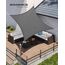 SONGMICS Sonnensegel 4 x 4 m, Sonnenschutz aus HDPE-Gewebe, luftdurchlässig, wasserdurchlässig, für Terrasse, Garten, Balkon, Camping, quadratisch, konkav, 2 m Seile, rauchgrau GSS44GY