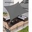 SONGMICS Sonnensegel 3 x 5 m, Sonnenschutz aus HDPE-Gewebe, luftdurchlässig, wasserdurchlässig, für Terrasse, Garten, Balkon, Camping, rechteckig, konkav, 2 m Seile, rauchgrau GSS35GY